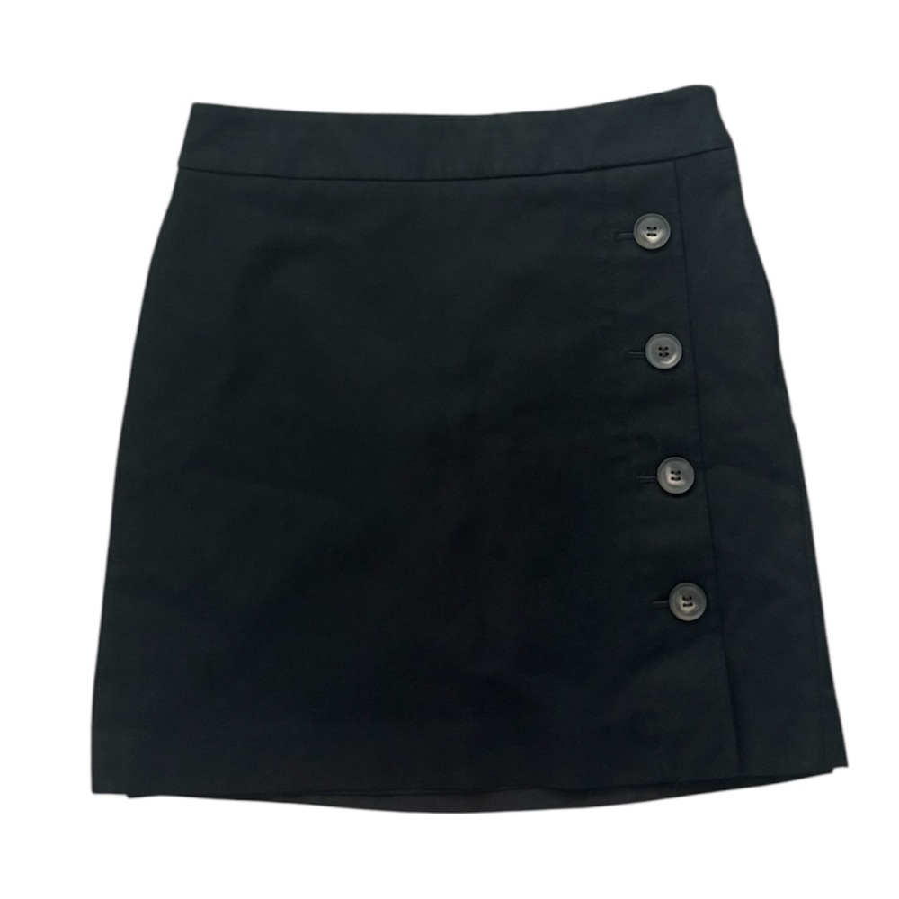 Ann Taylor Black Button Front Skirt Women's 00P